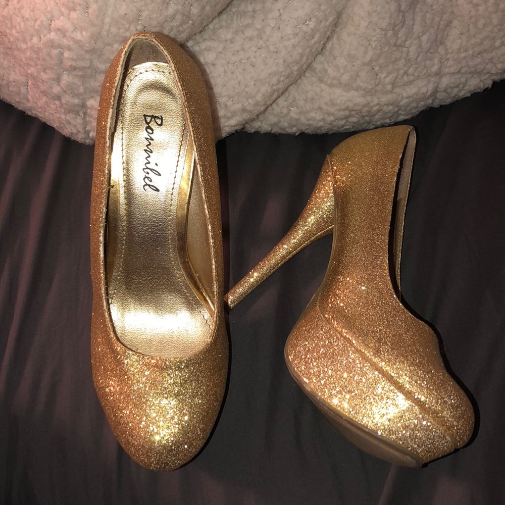 Gold High Heels